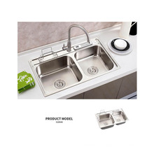 304 stainless steel double bowl kitchen sink